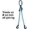 Reťazový záves, oko-2 hák, skracovač, Nosnosť 26 500/19 000 kg, G10-22, Certifikát 26 500 / 19 000 kg 4,5 m Modrá