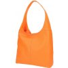 MADE IN ITALY Oranžová kožená kabelka na rameno 590 MADE IN ITALY Oranžová