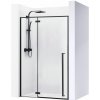 Rea Fargo Black, 1-krídlové sprchové dvere 110 x 195 cm, 6mm číre sklo, čierny profil, REA-K6325