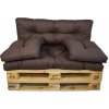 LKV Lomnice Polstr na paletový nábytok s opierkou a vankúšmi - hnedý