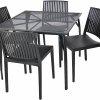 ROJAPLAST Set záhradného nábytku ZWMT-90 záhradný stôl 1 + 4 záhradné stoličky BARS