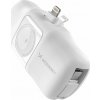 Wozinsky WF16-YLS 5000mAh 15W Lightning Mini Power Bank s vestavěným kabelem USB-C a nabíječkou pro Apple Watch - bílá