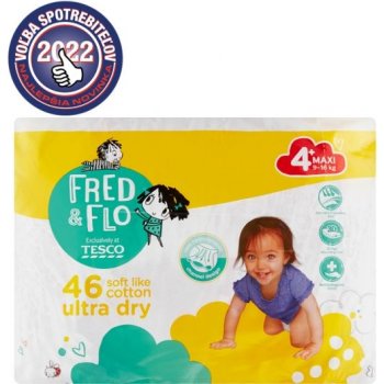 Tesco Fred & Flo Ultra Dry plienky 4+ Maxi 46 ks