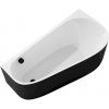Asymetrická vaňa Polysan PROJEKTA DR MONOLITH 156x77 cm akrylát pravá čiernobiela 21111MDRB