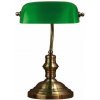Stolová lampa v zelenej a mosadznej farbe Markslöjd Bankers, výška 42 cm