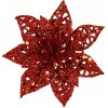 SPRINGOS Vianočná hviezda – prelamovaná umelá dekorácia so sponkou a s trblietkami Farba: červená
