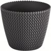 PlasticFuture Květináč Splofy antracit, 21,8 cm