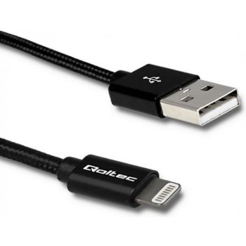 Qoltec 50423 Lightning / USB, MFI, strengthened, 1,5m, černý