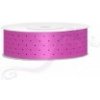 Saténová stuha bodka, fuchsia, šírka 2,5 cm, návin 25 m