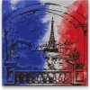 Vymalujsisam.sk Diamantovanie podľa čísiel - Paríž vo farbách vlajky Veľkosť: 50x50cm, Rám: Bez rámu, iba zrolované plátno, Diamanty: Okrúhle