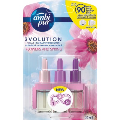 Ambi Pur 3 Volution Flowers & Spring elektrický osviežovač náplň 3 x 20 ml