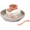 Beaba Jedálenská sada silikónová 4-dielna Terracotta / Gazelle