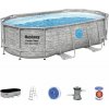 Bestway Bazén Bestway® Power Steel™, Vista Series, 56714, kartušová filtrácia, rebrík, plachta, dávkovač, 427x250x100 cm