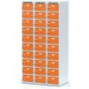 Alfa 3 Šatníková skrinka S6 s úložnými boxami, 30 boxov, 1800 x 900 x 500 mm, cylindrický zámok, oranžové dvere