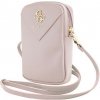 Obal Guess PU Grained 4G Metal Logo Wallet Phone Bag Zipper GUWBZPGSTEGP Pink