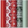 CLAIREFONTAINE RED XMAS vianočný baliaci papier v rolke 2x0,7m, rôzne motívy