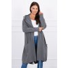Dámsky kardigán s kapucňou oversize MI0044 grafitový