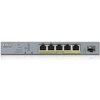 Zyxel GS1350-6HP 6 Port smart managed CCTV PoE switch, long range, 60W, 5x GbE, 1x SFP