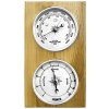 DREVENÝ BRONZOVÝ BAROMETR HIGROMETR ANALOGOWY JVD BA232.68 13x24 cm