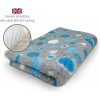 DRYBED Premium Vet Bed Kruhy šedý + tyrkysový + biely 100 x 75 cm
