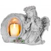 Anjel modliaci so sviečkou LED polyresin na hrob 28x13x21.5cm