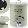 Kuchynský kompostér malý odpadkový kôš s uhlíkovým filtrom kovový 8L