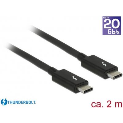 Delock USB prepojovací kábel Thunderbolt ™ (USB-C ®) zástrčka, Thunderbolt ™ (USB-C ®) zástrčka 2.00 m čierna 84847 Thunderbolt™ kábel; 84847