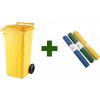 Akciový balíček popolnica odpadová nádoba 120L + vrecia na odpad - žltá