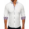 Bolf 4704 Biela pánska elegantná košeľa s dlhými rukávmi