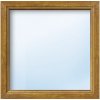 Plastové okno fixné zasklenie ARON Basic biele/zlatý dub 1250x1150 mm (neotvárateľné)