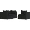 Súprava kovového záhradného nábytku VidaXL, čierna, 3-dielna