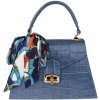 NovaKabelka.sk Flavia Cocco Blu Chiara kožená talianska crossbody kabelka modrá