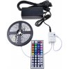 LedStar sada 15m RGB LED pásik 12V 7,2W/m IRD ovládač 230V zdroj do zásuvky, konektory, S15A