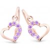 Cutie Jewellery Detské náušnice ružové zlato C2757R-Ametyst