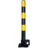 Čierno-žltý oceľový sklopný stĺpik - priemer 6 cm, výška 60 cm