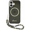 Guess IML Glitter Script Strap MagSafe zadný kryt pre iPhone 17 Black