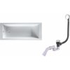 Súprava obdĺžniková vaňa Oltens Langfoss 10004000, vaňový sifón Oltens Fusa 03002100