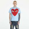 Tričko Comme des Garçons PLAY Short Sleeve Logo Print T-Shirt UNISEX Blue S S