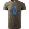 Yoga - lotus modrý (Moňas) - Klasické pánske tričko vyššej gramáže - M ( Army )