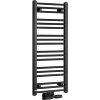 SAPHO ALBRECHT 40 x 93cm 327W kúpeľňový radiátor rovný, stredové pripojenie, čierny matný, 600.111.6