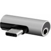 SETTY adaptér USB-C - audio jack 3,5mm + USB-C AD-C-JC-7 sliver (GSM171652)