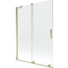 Mexen Velar 2-krídlová vaňová zástena posuvná 130 x 150 cm, transparentná, zlatá - 896-130-000-01-50