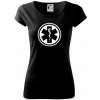 Rescue logo samostatné guľaté - Dámske tričko Pure - M ( Čierna )