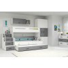 Interbeds Poschodová posteľ MAX 3 + 3x matrace 200x120 sivo-biela 2025