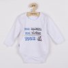 NEW BABY Body s potlačou New Baby 50% Mamička + 50% Otecko 100% JA modré - darčekové balenie Veľ. 74