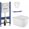 Závesný set GEBERIT Duofix Basic+ WC CARMEN Rimless 49 x 37 cm + pomaly padajúca doska Slim, biela, 3388XX00+39010100