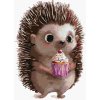 ZUTY Maľovanie podľa čísel JEŽKO A CUPCAKE Rámovanie bez rámu a bez vypnutia plátna Rozmer 80 x 100 cm