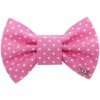 Funky Dog motýlik ružový s bodkami M