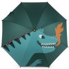 Detský dáždnik jednorožec, dinosaurus - zelená tmavá dinosaurus