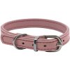 BAFPET Kožený obojok DENY hladký 42cm / 16mm ružová